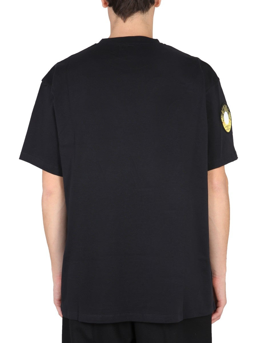 FRED PERRY X RAF SIMONS OVERSIZED T-SHIRT WITH PATCH
