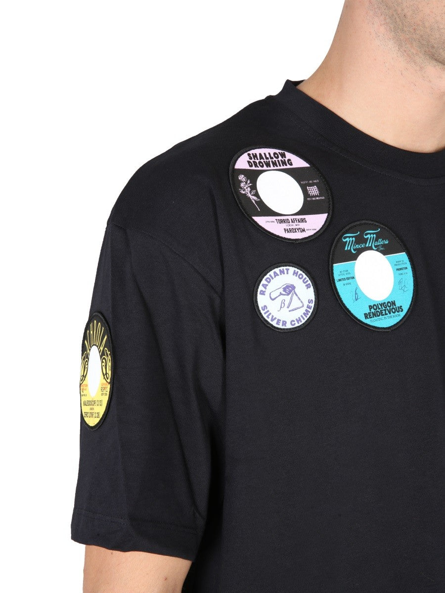FRED PERRY X RAF SIMONS OVERSIZED T-SHIRT WITH PATCH