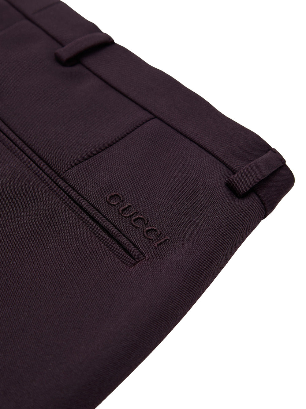 Gucci Men's Bordeaux Logo-Embroidered Tailored Trousers – Siebentaschen