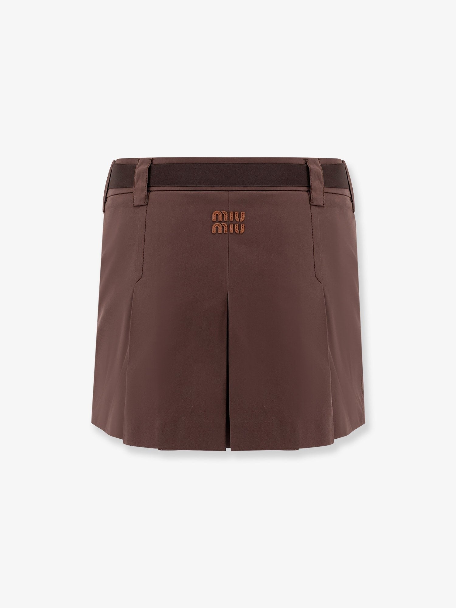 Miu Miu Panama pleated mini skirt with belt