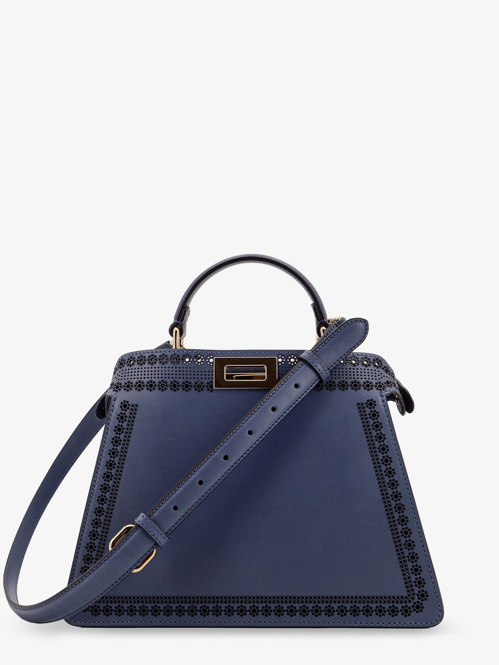 Fendi Peekaboo ISeeU Small leather shoulder bag with laser-cut Coral Bandana motif