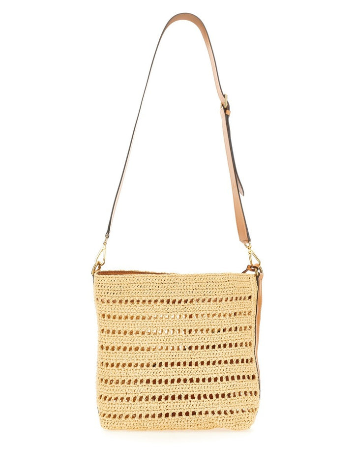 Etro PERFORATED RAFFIA SHOULDER BAG