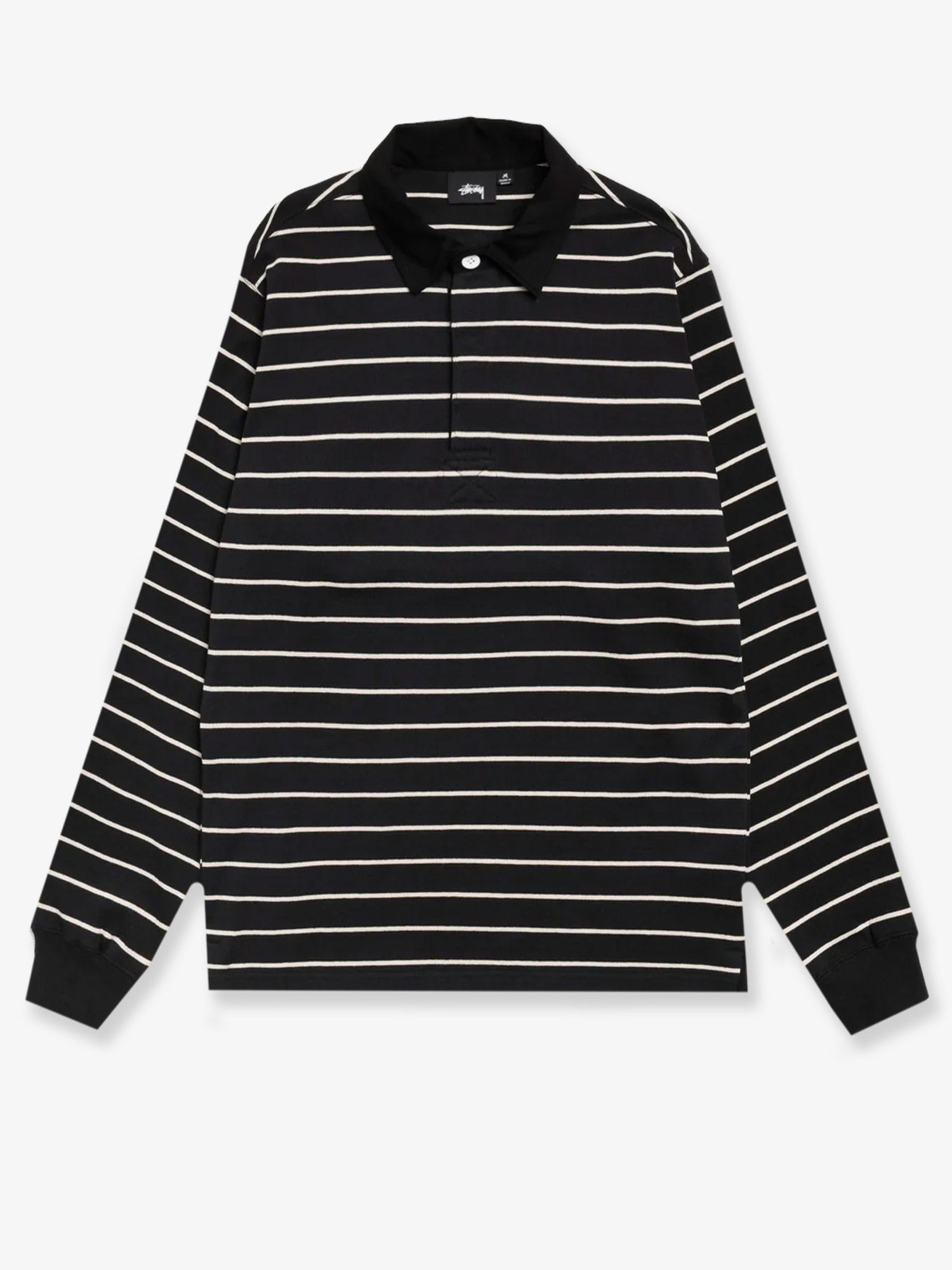 STUSSY Pin Striped Rugby cotton polo shirt