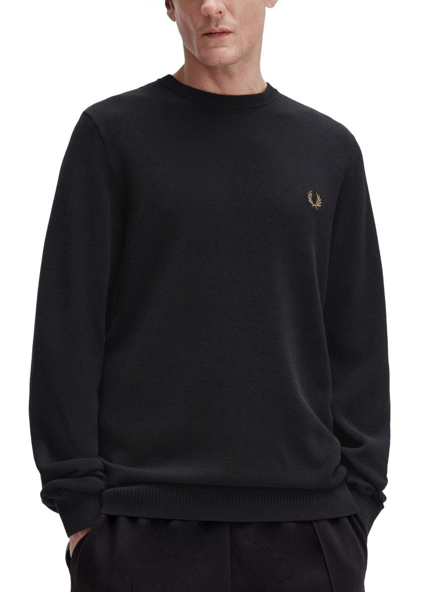 FRED PERRY PIQUE SWEATER WITH LOGO