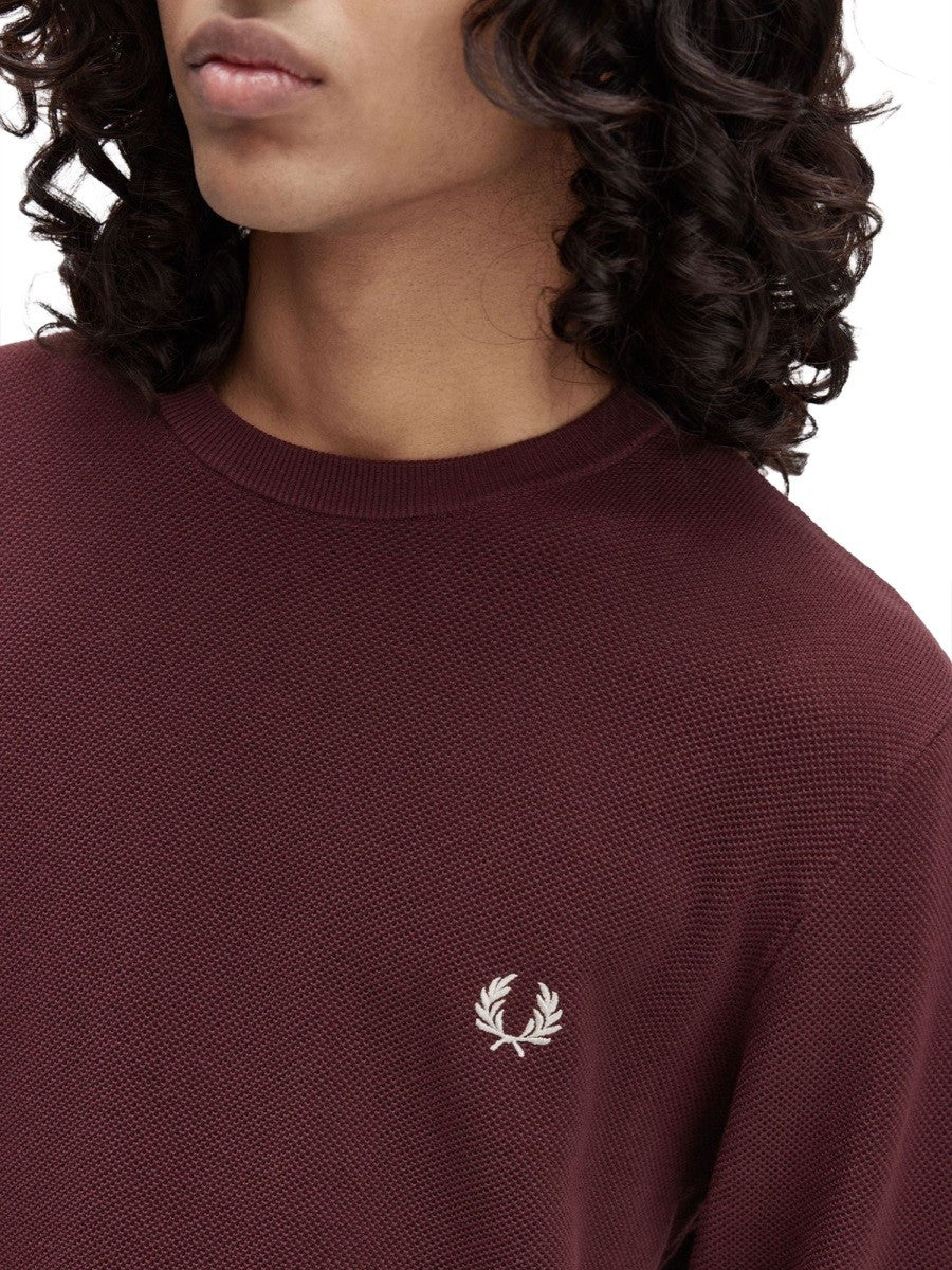 FRED PERRY PIQUE SWEATER WITH LOGO
