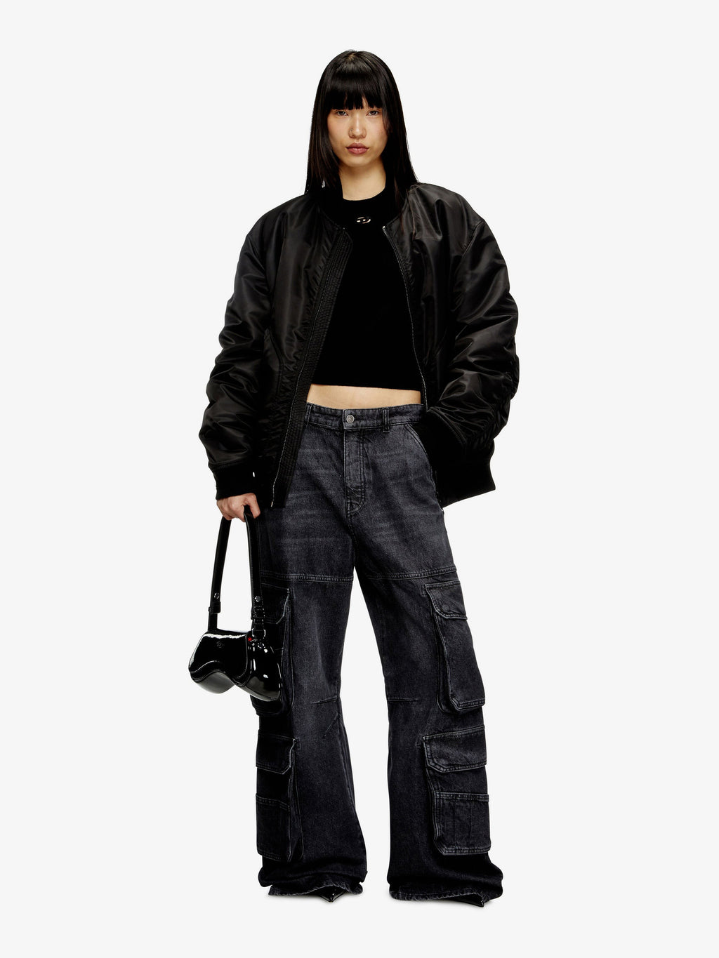 Diesel Play Crossbody patent fabric bag