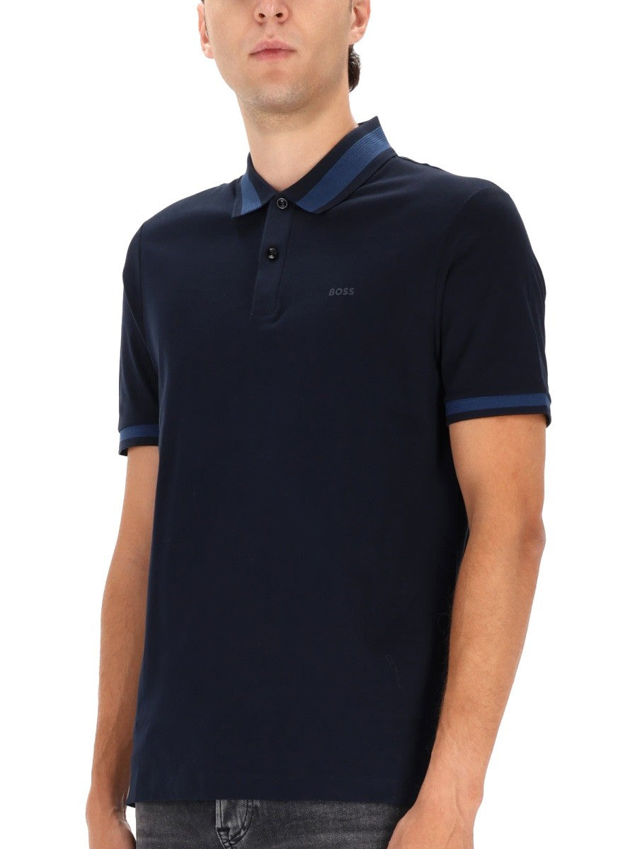 Boss POLO SHIRT WITH MACHINED DETAILS