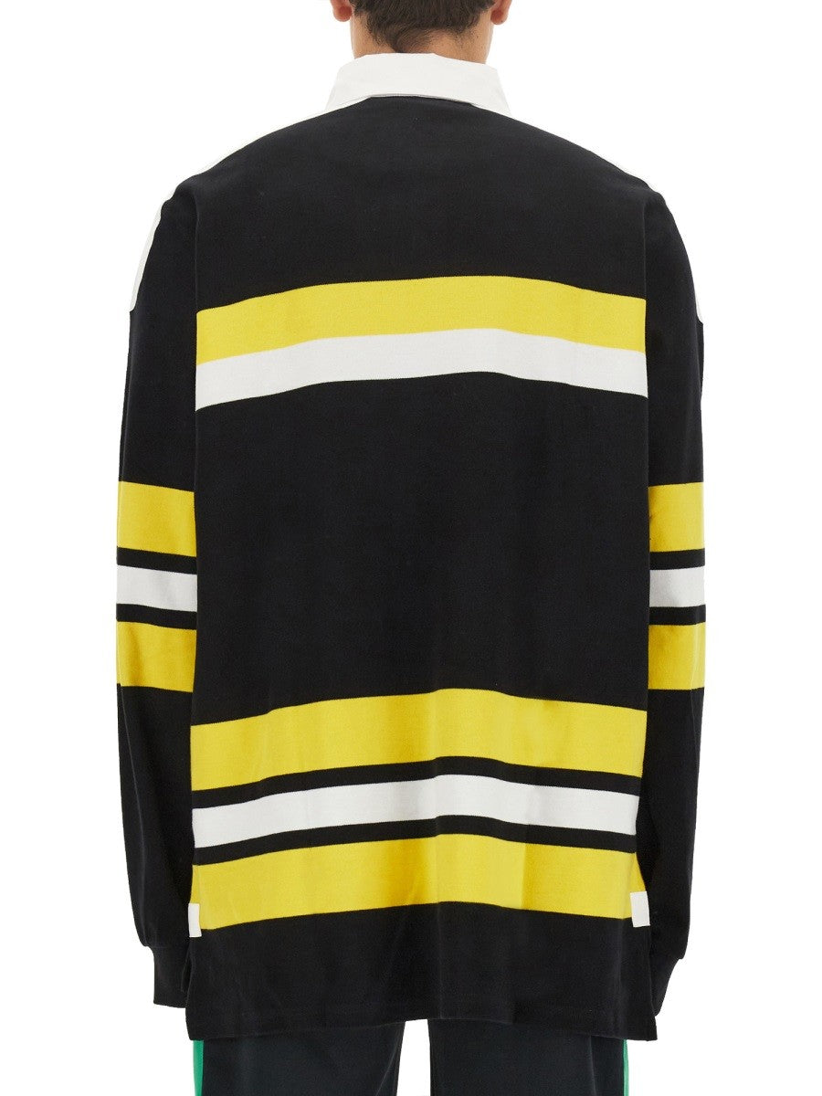 WALES BONNER POLO SHIRT WITH STRIPE PATTERN