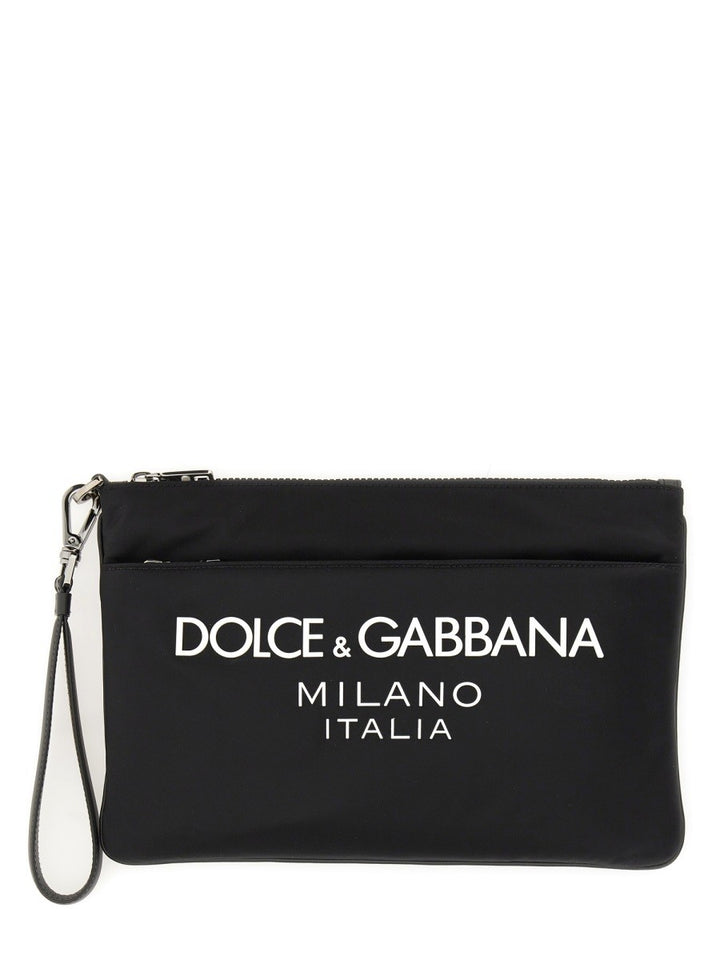 Dolce & Gabbana POUCH WITH RUBBERIZED LOGO
