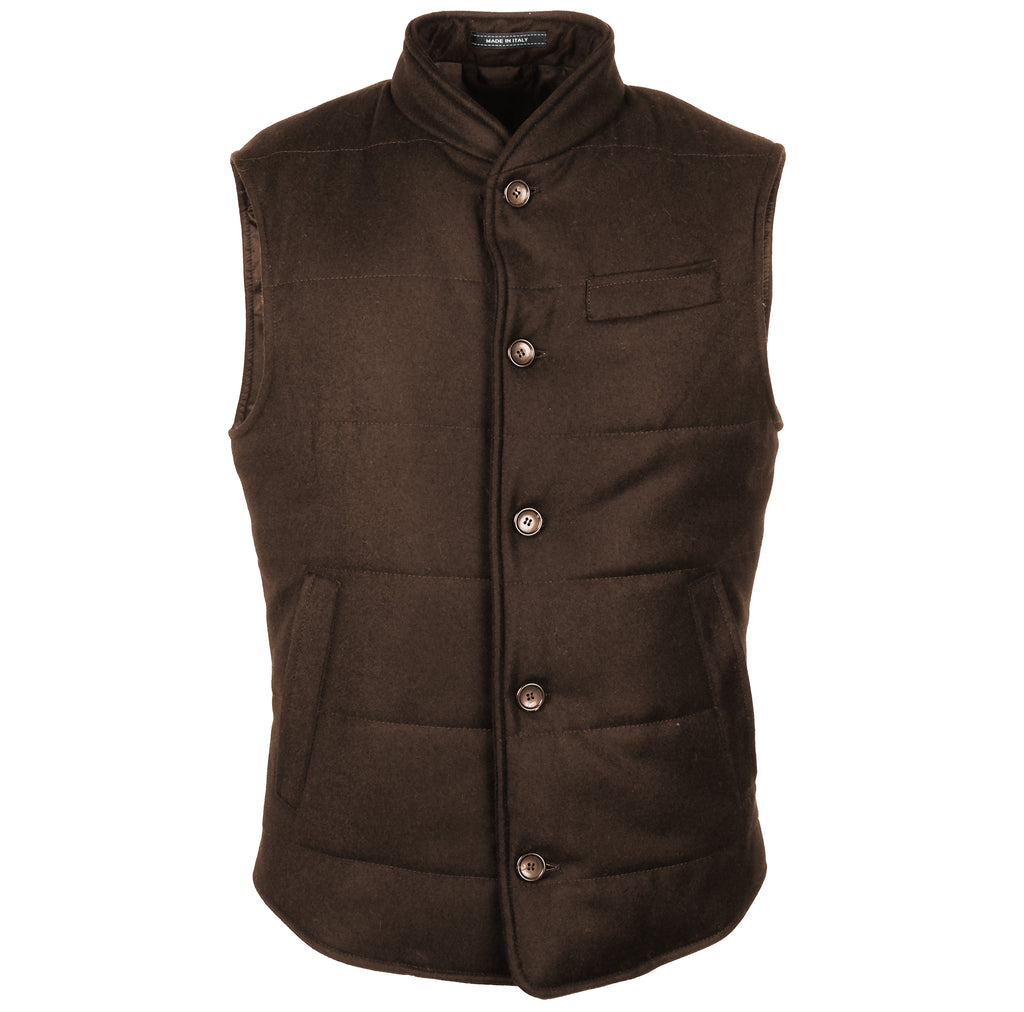Loro Piana Fabric Man Vest Wool Cashmere Brown