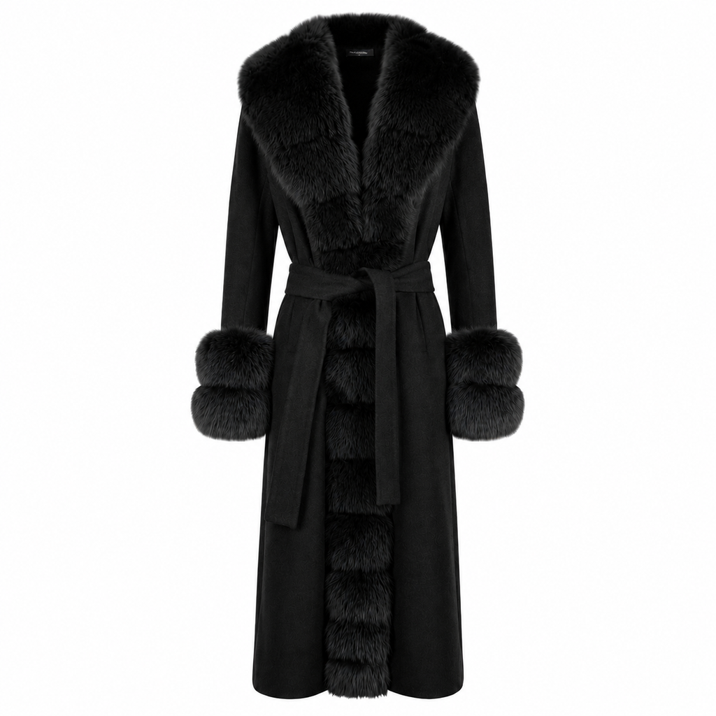 Loro Piana Fabric Woman Coat Pelliccia Black