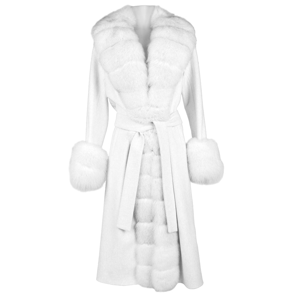 Loro Piana Fabric Woman Coat Pelliccia White