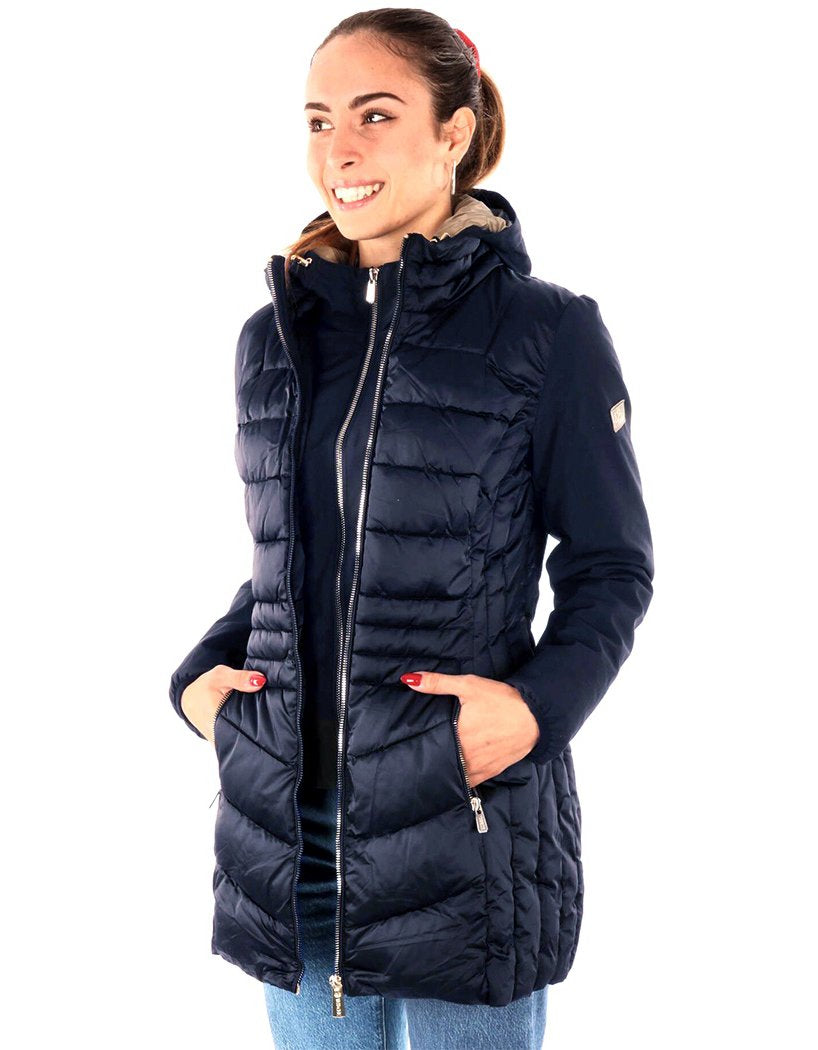 YES ZEE WOMEN'S BLUE QUILTED COAT JACKET