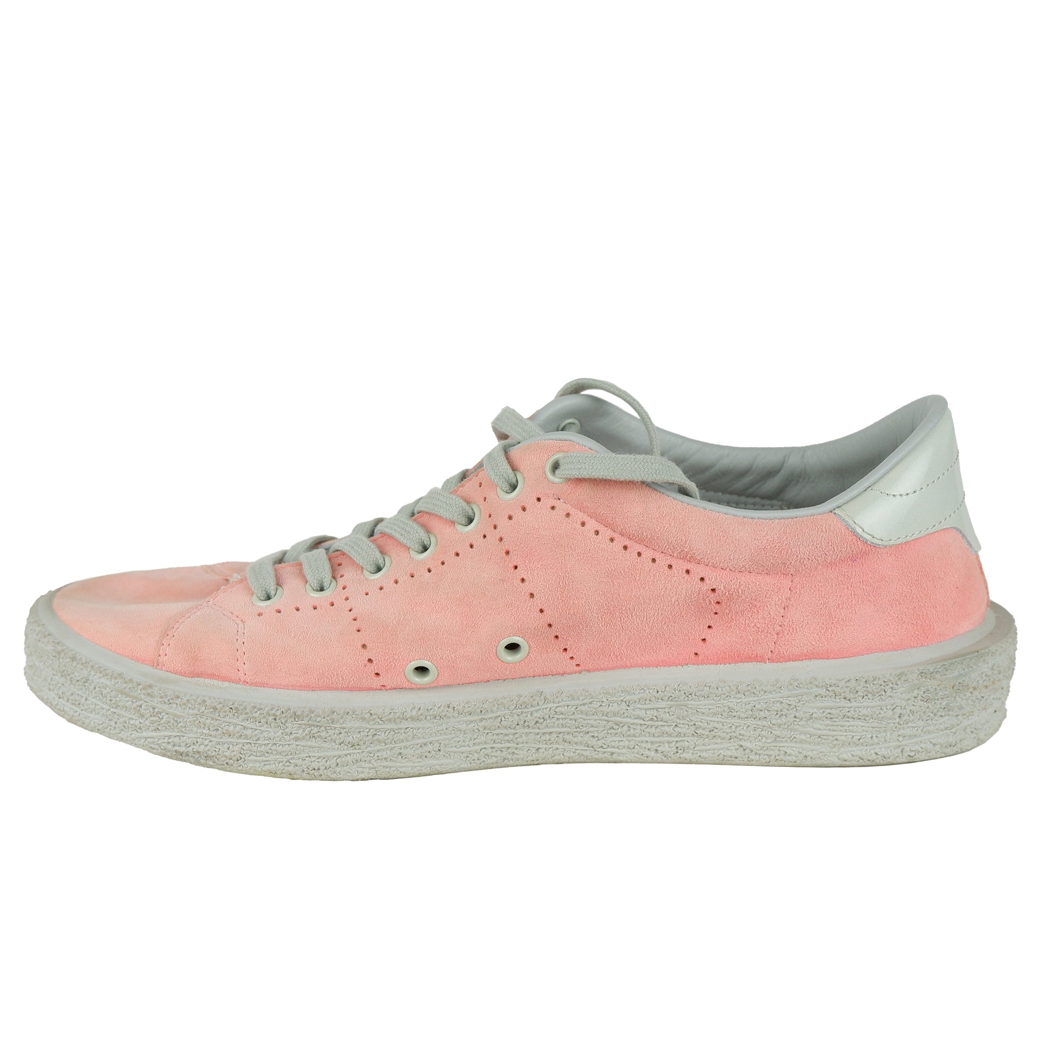 Golden Goose Low Sneakers In Pink Suede Calfskin, Heel — view 2