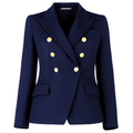 Loro Piana Fabric Woman Jacket Double-Breasted Blue