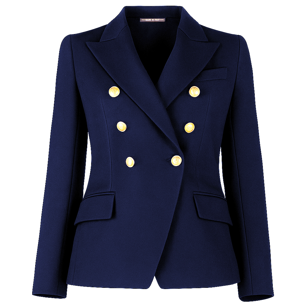 Loro Piana Fabric Woman Jacket Double-Breasted Blue