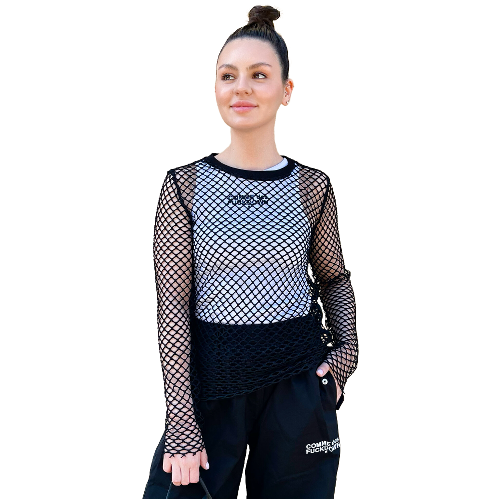 Comme Des Fuckdown Woman Black T-shirt & Top