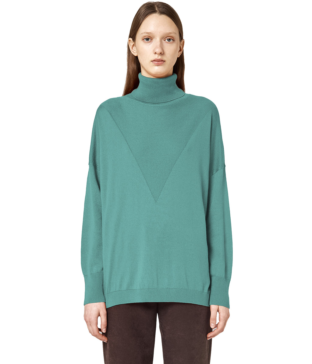 dolcevita intarsio verde acqua