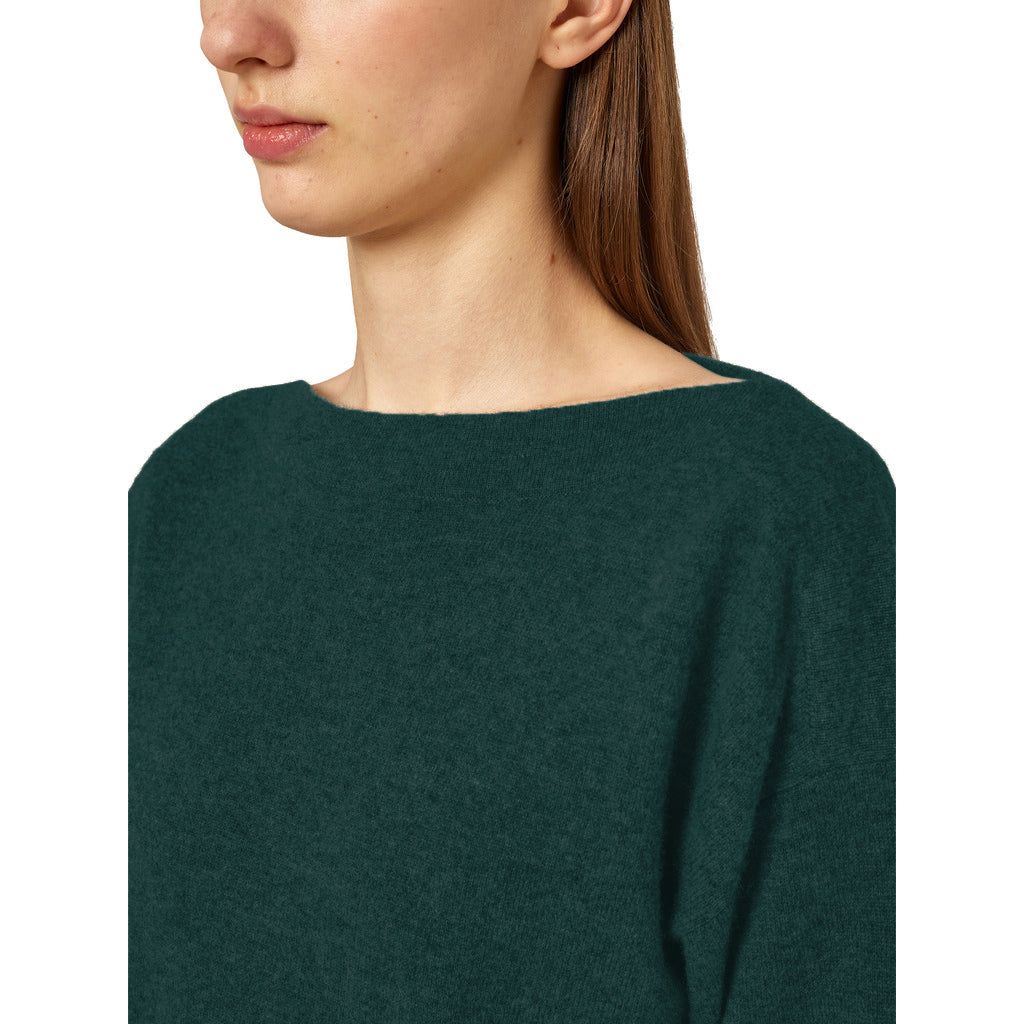 Alpha Studio Cashmere Sweater Neck Boat Ocean Blue — view 3