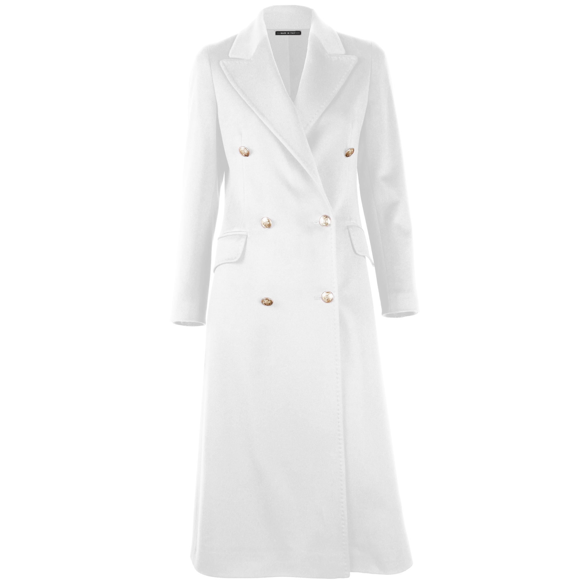Loro Piana Fabric Woman Coat Double-Breasted White