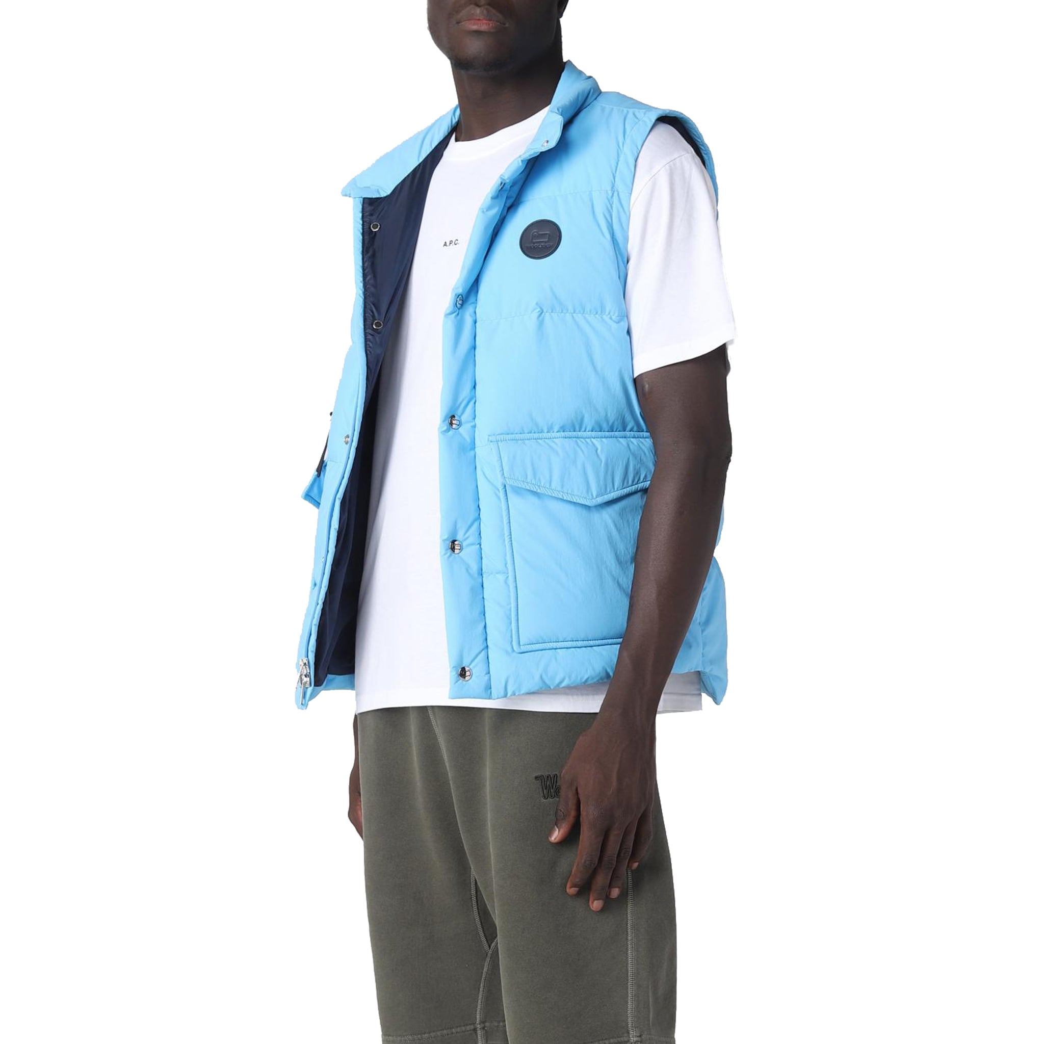 Woolrich Man Light Blue Vest