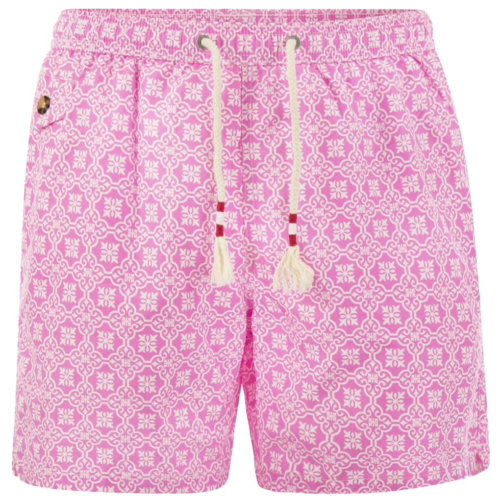 MC2 Saint Barth Man Shorts Mare Patterned Geometric Pink