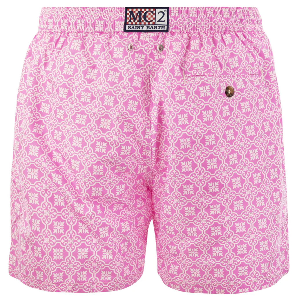 MC2 Saint Barth Man Shorts Mare Patterned Geometric Pink