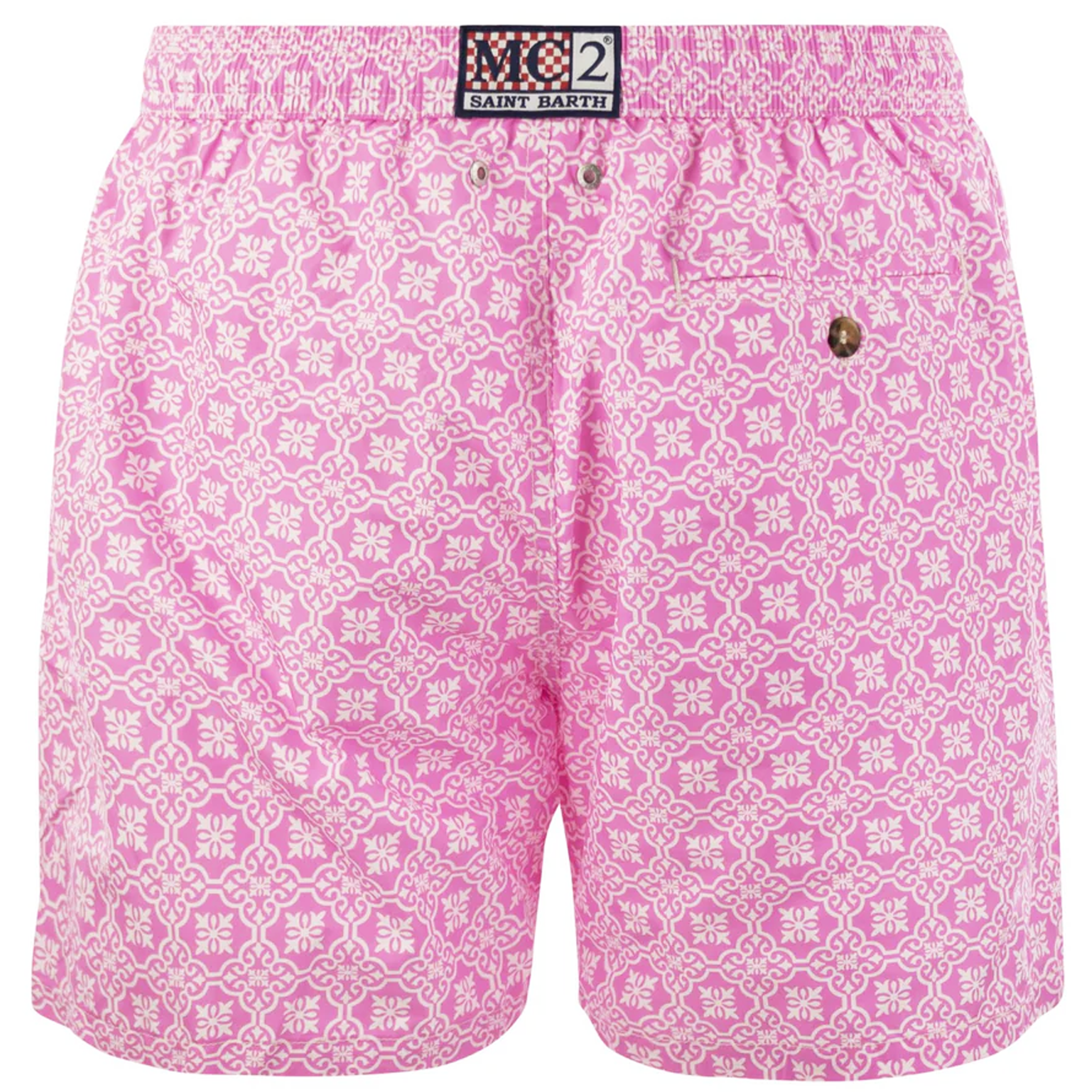 MC2 Saint Barth Man Shorts Mare Patterned Geometric Pink