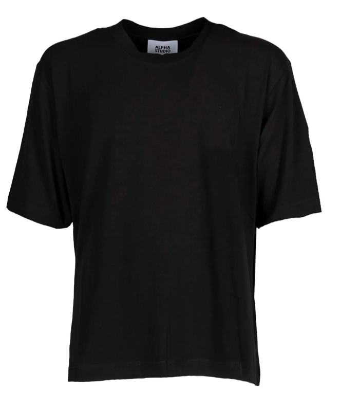 Alpha Studio Man Black T-shirt & Top
