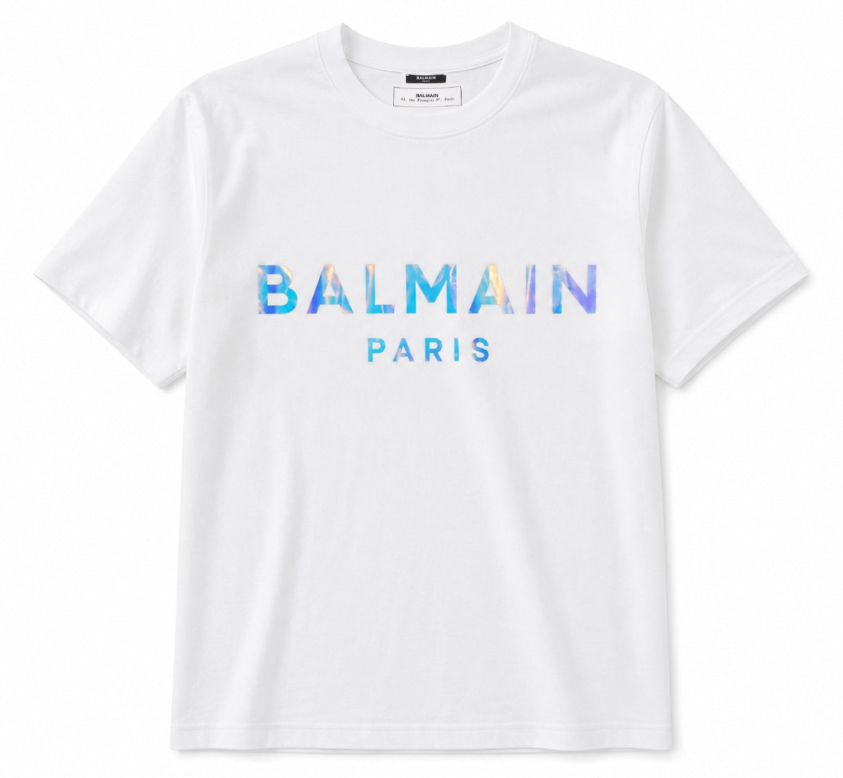 Balmain Man T-Shirt Balmain Paris Fluo White
