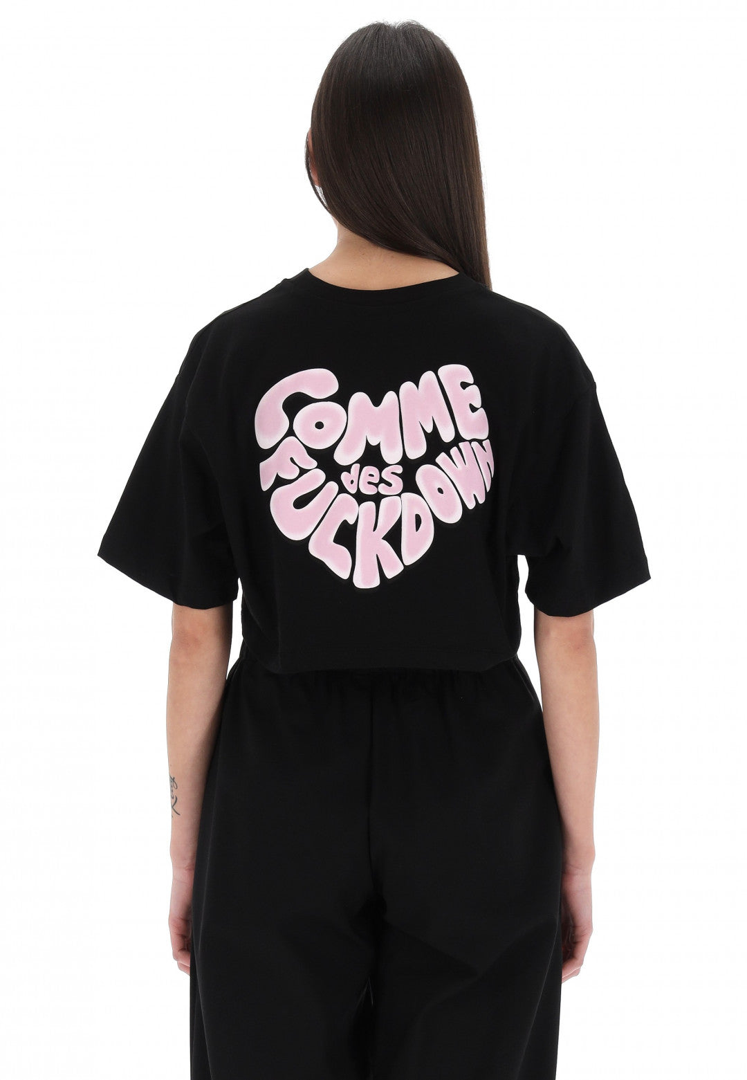 Comme Des Fuckdown Woman Black T-shirt & Top