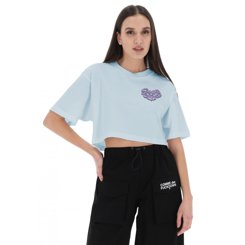 Comme Des Fuckdown Woman Light Blue T-shirt & Top