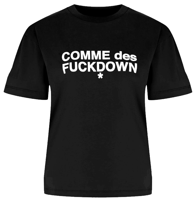 Comme Des Fuckdown Woman Black T-shirt & Top