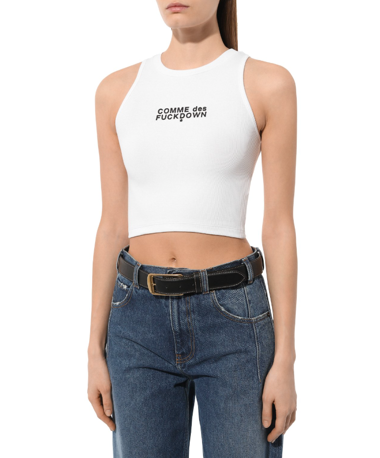 Comme Des Fuckdown Woman White T-shirt & Top