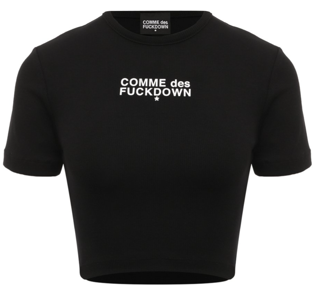 Comme Des Fuckdown Woman Black T-shirt & Top