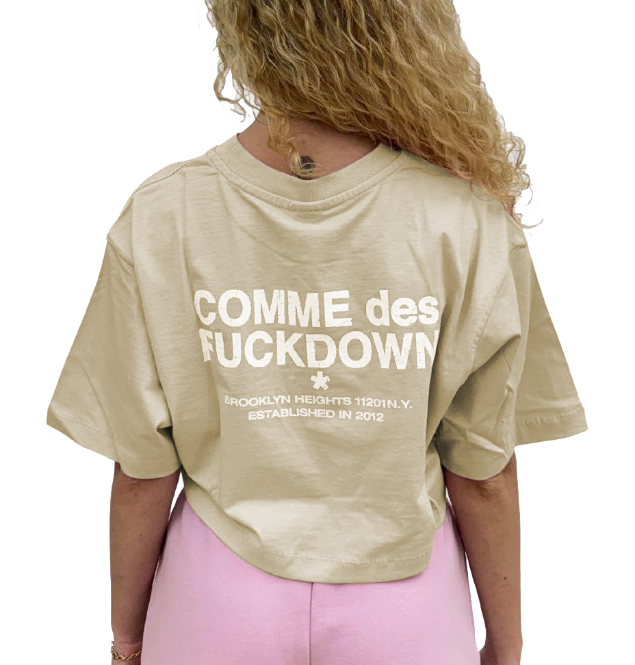 Comme Des Fuckdown Woman Beige T-shirt & Top