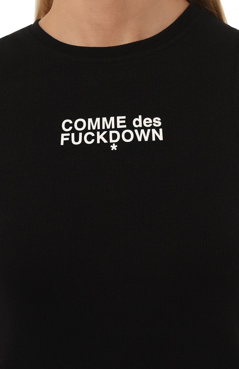 Comme Des Fuckdown Woman Black T-shirt & Top