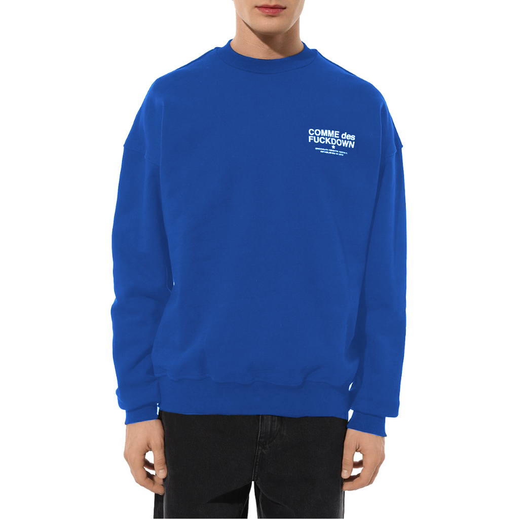 Comme Des Fuckdown Man Blue Sweatshirts
