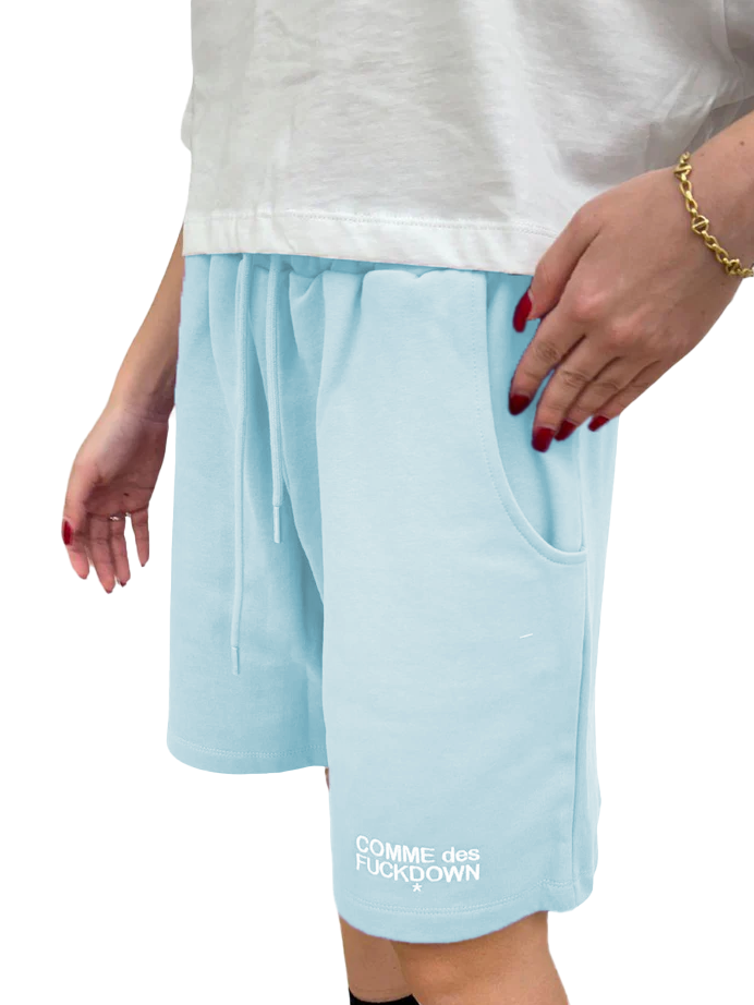 Comme Des Fuckdown Woman Light Blue shorts