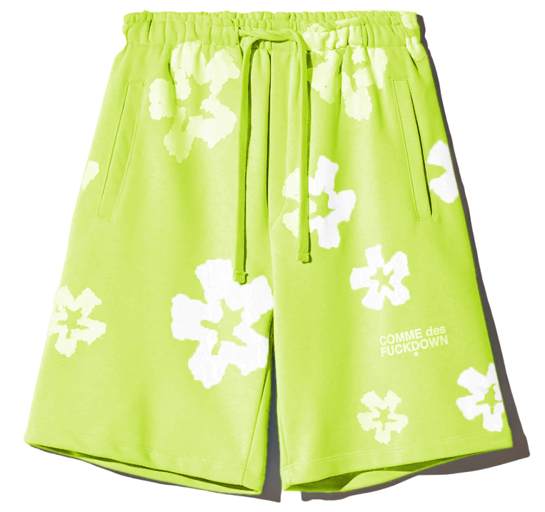 Comme Des Fuckdown Man Green shorts