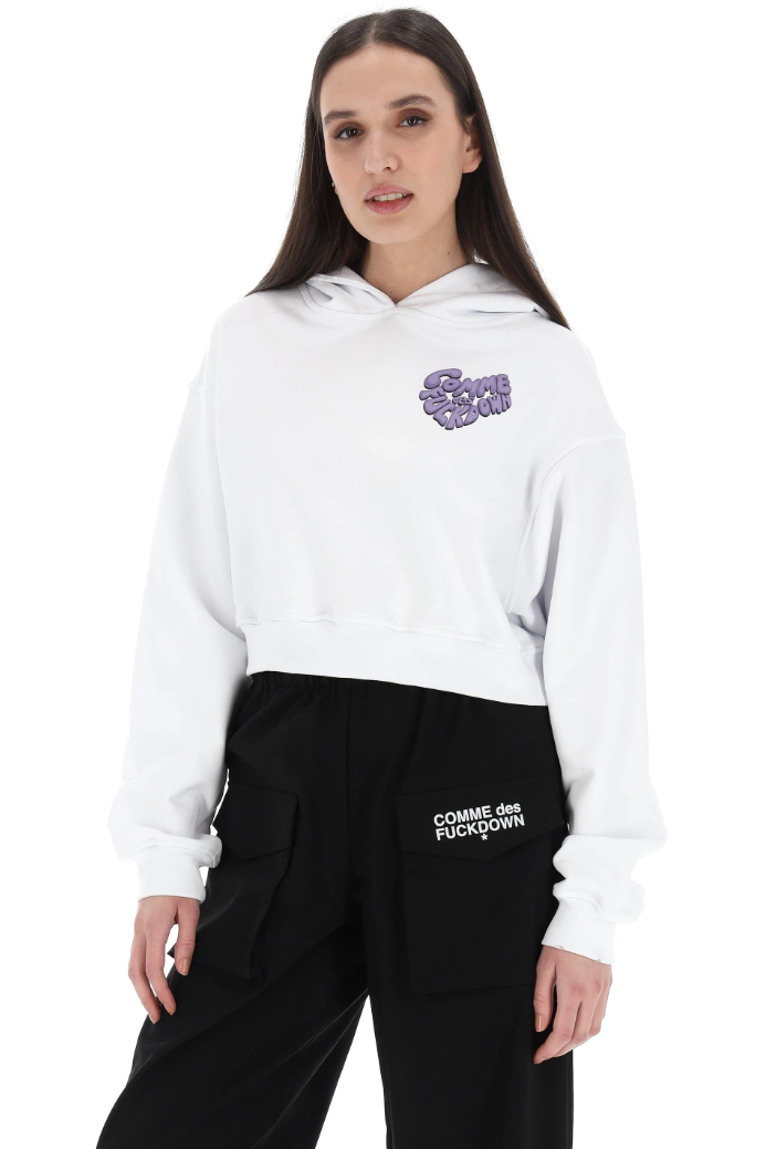 Comme Des Fuckdown Woman White Sweatshirts