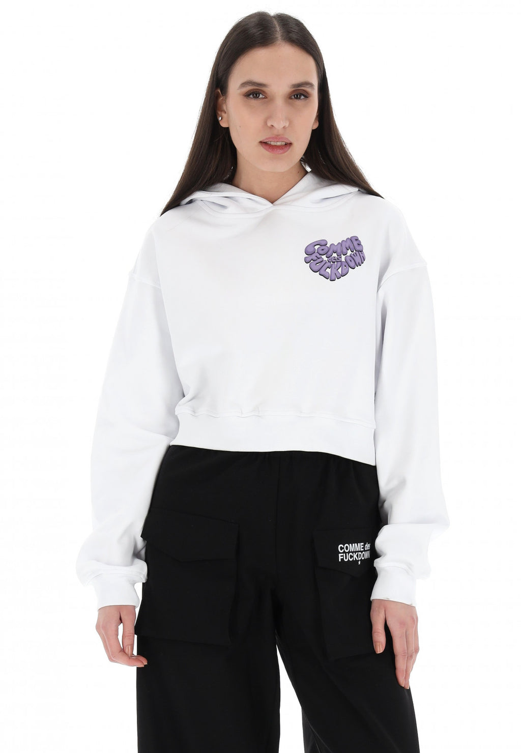 Comme Des Fuckdown Woman White Sweatshirts
