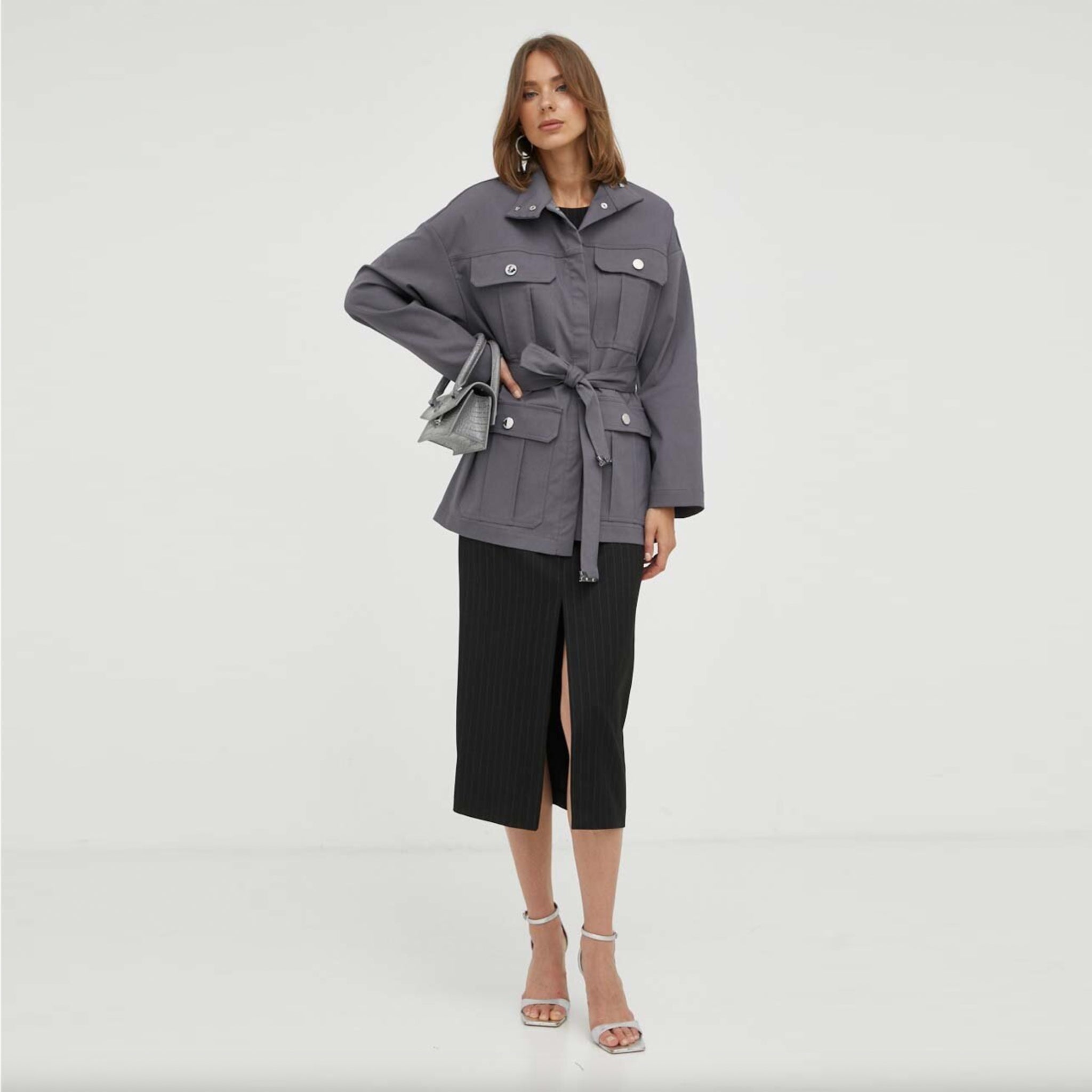 Patrizia Pepe Woman Grey Jackets