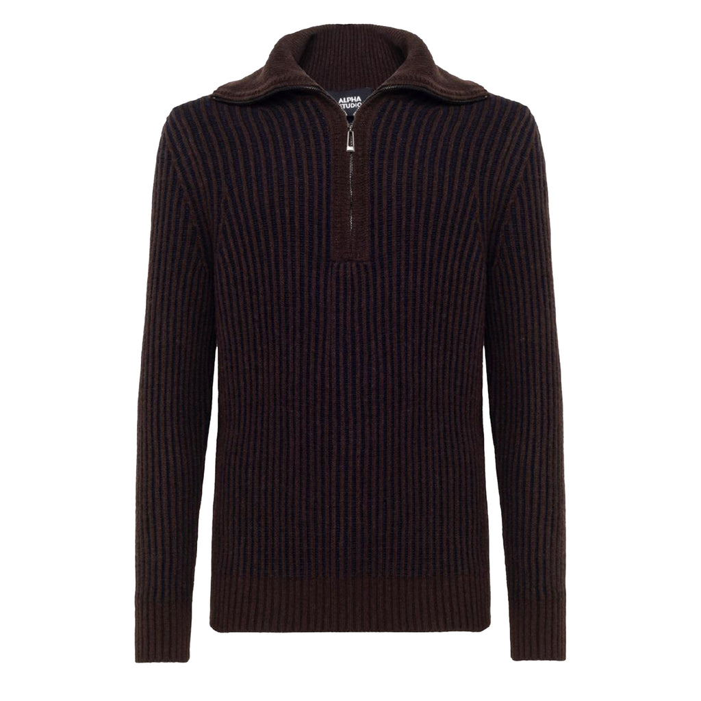 Alpha Studio Man Brown Sweaters