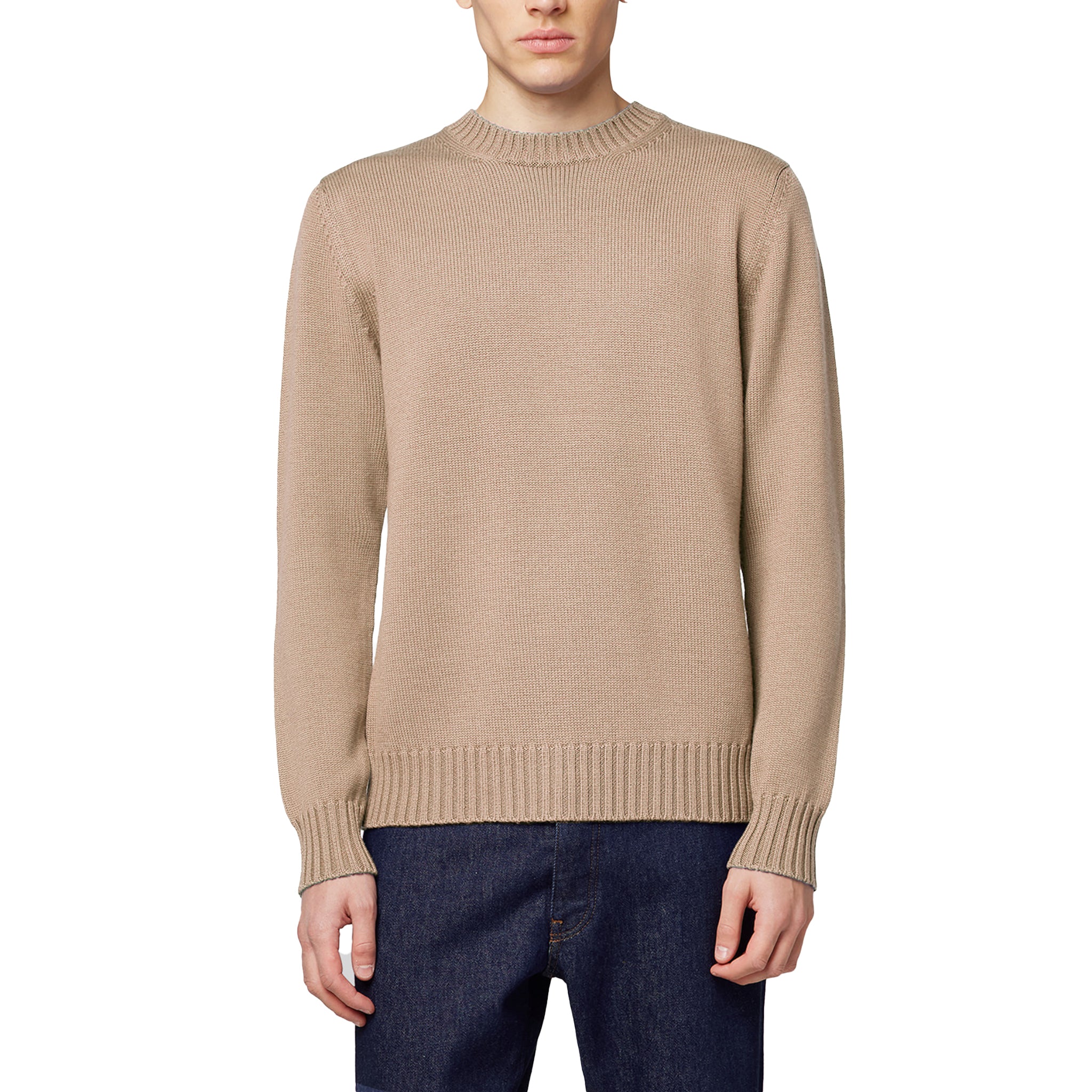 Alpha Studio Man Camel Sweaters