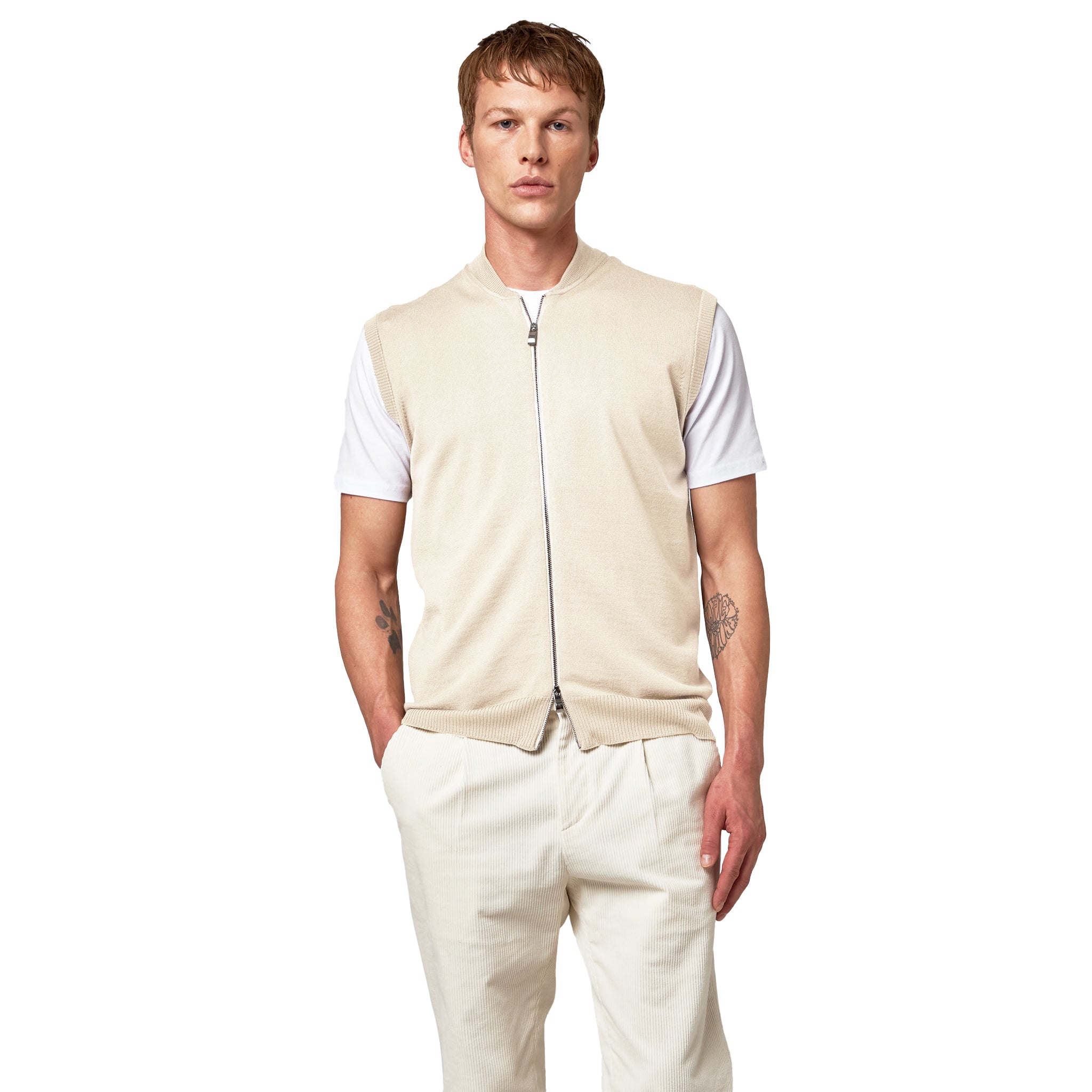 Alpha Studio Man White Vest