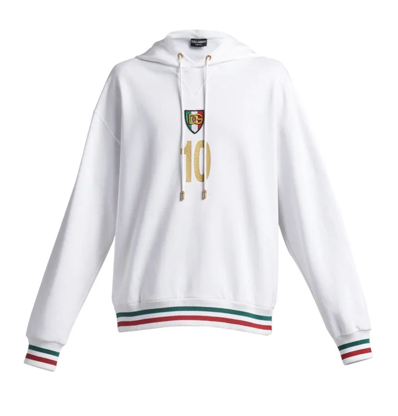 Dolce & Gabbana Man Optical Hoodie Sweatshirts White