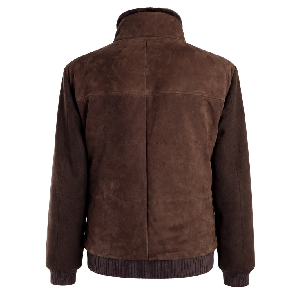 bomber scamosciato pelliccia