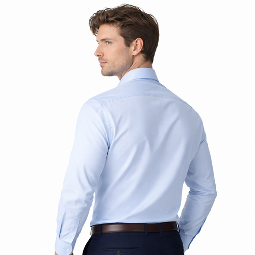 Bagutta Man Shirt Brando Neck Italiano Light Blue