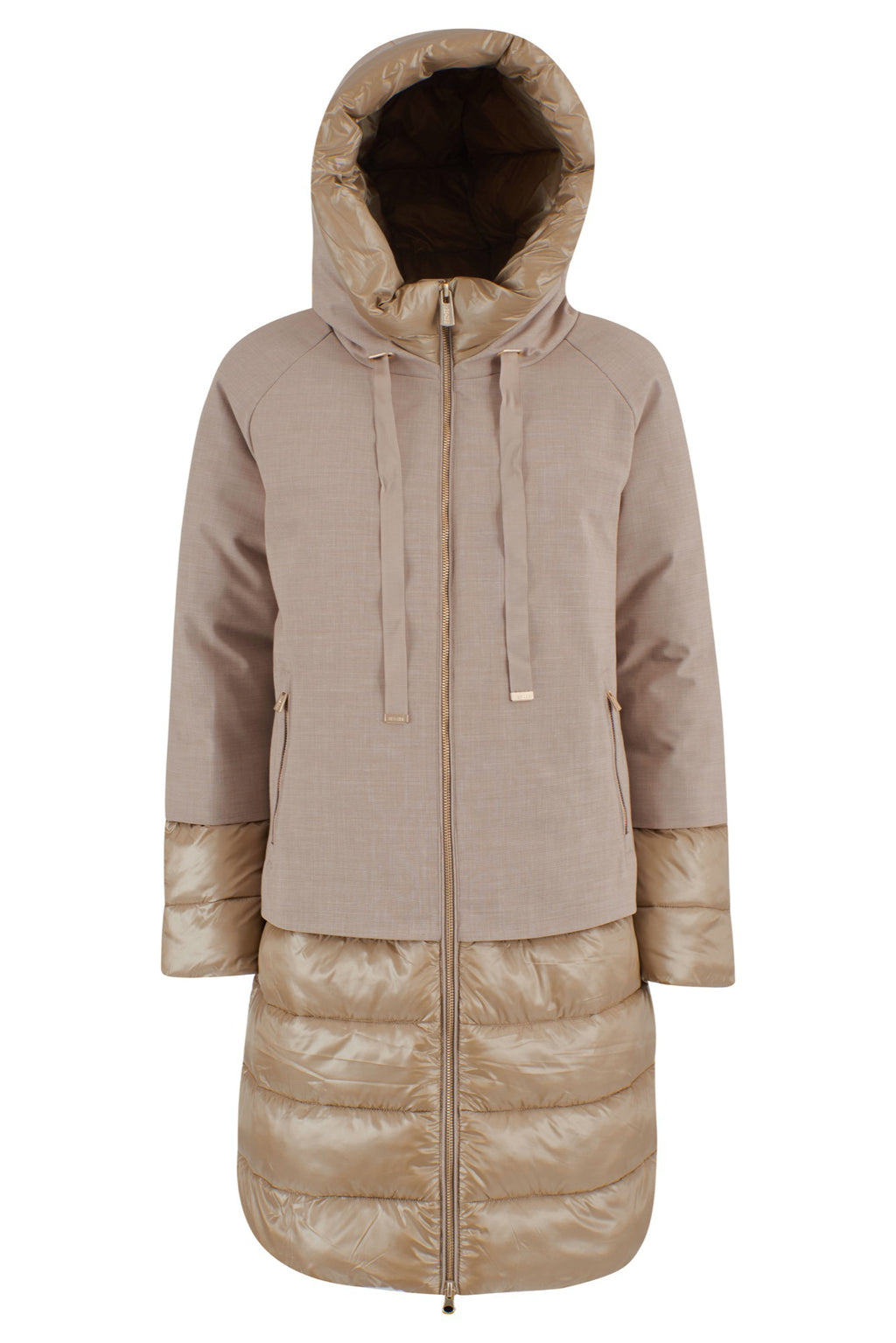 piumino tessuto beige